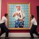Kehinde Wiley’s “St.Francis” at Sotheby’s. Image via the AP.